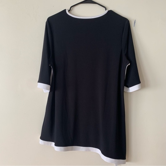Joseph Ribkoff Black and White Tunic Asymmetrical Hem Size 10 - Picture 13 of 13